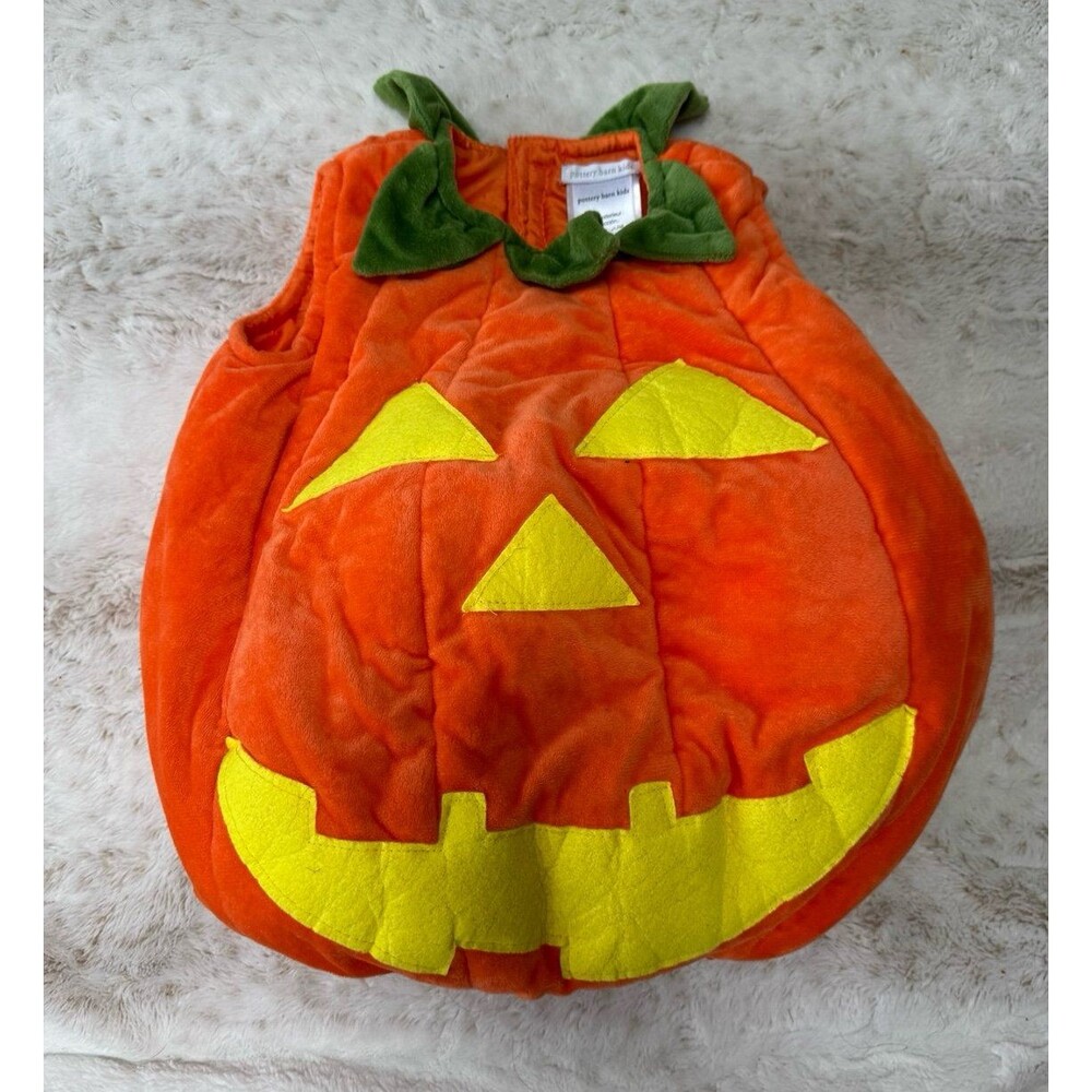 Pottery Barn Kids Pumpkin Glow In Dark Puffy Orange Halloween Costume 3T